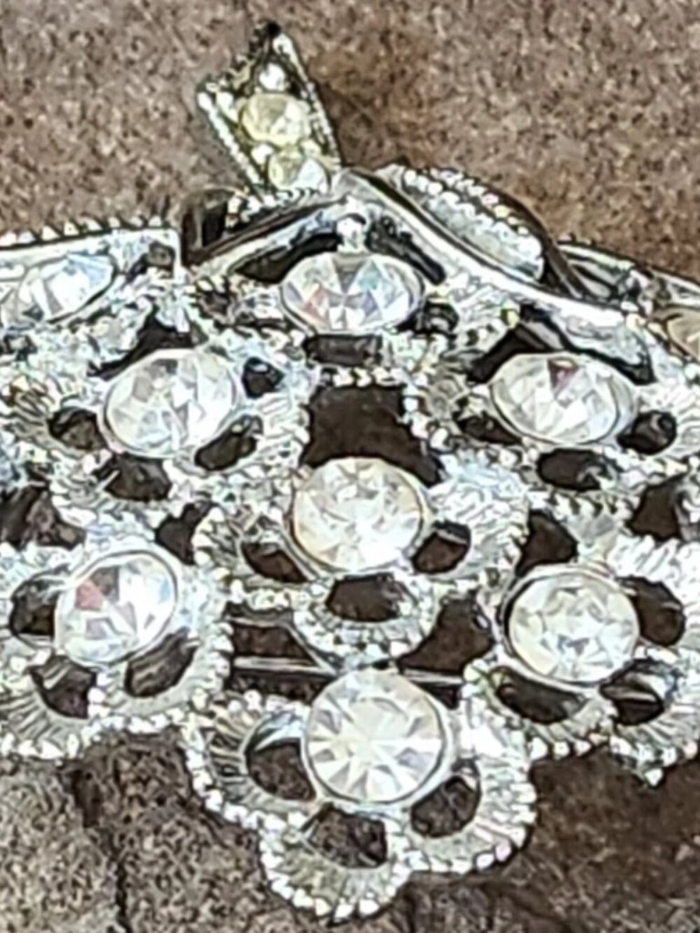 Vtg 70's Sarah Coventry Sparkle Lites Rhinestone Bouquet Brooch Pin Silver Tone - Picture 5 of 12